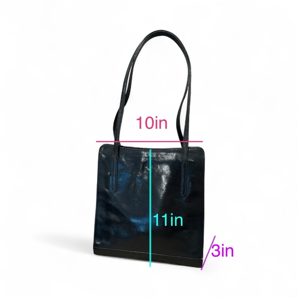 Monsac Original- Elegant Black Leather Tote Bag - Picture 13 of 13